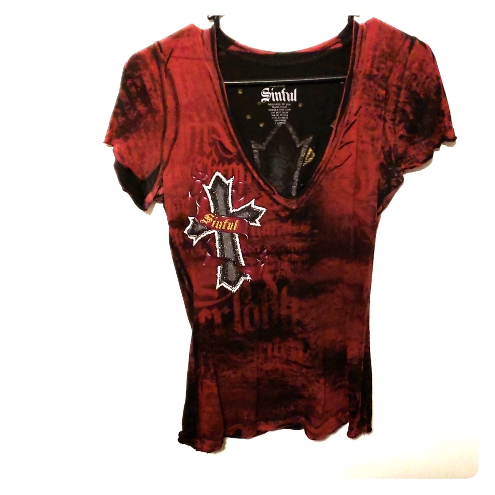 Sinful t shirt with sparkling bead work